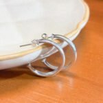 Brinco Argola Reta Folheada a Prata