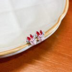 Brinco Minnie Rosa Folheado a Prata