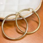 Argola Boleada Folheado a Ouro