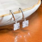 Brinco Cristal Quadrado em Prata 925