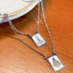 Escapulário Nossa Senhora/Sagrado Coração em Aço Inoxidável