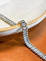 Pulseira Retângulos Cravejados em Aço Inoxidável - Imagem 3