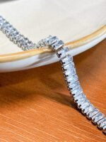 Pulseira Retângulos Cravejados em Aço Inoxidável - Imagem 2