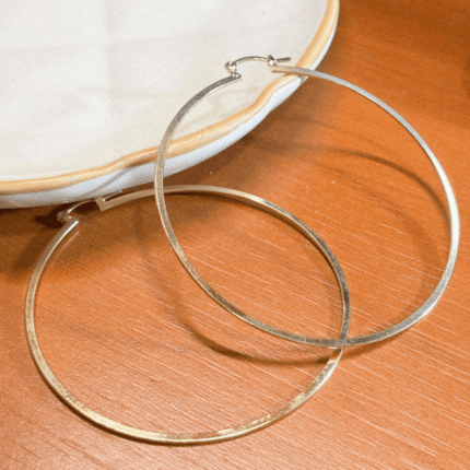 Argola Achatada Folheada a Ouro