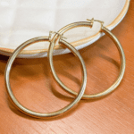 Argola Boleada Folheado a Ouro