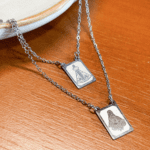 Escapulário Nossa Senhora/Sagrado Coração em Aço Inoxidável