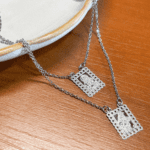 Escapulário Tradicional Bordado em Aço Inoxidável