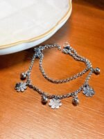 Pulseira Aço Inox Dupla Flor - Imagem 2