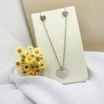 Conjunto Feminino de Aço Inox com Coração Liso