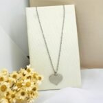 Conjunto Feminino de Aço Inox com Coração Liso - Imagem 2