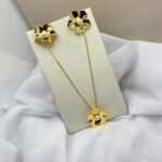 Conjunto Folheado Flor Dourada com Pérola - Imagem 3