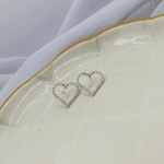 Conjunto Folheado a Prata com Coração Cravejado – Colar e Brincos Femininos - Imagem 2