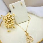 Conjunto Feminino Folheado Nossa Senhora Aparecida