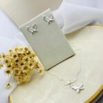 Conjunto Folheado Feminino Borboleta Cristal