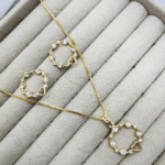 Conjunto Folheado Feminino com Coração Vazado - Imagem 2