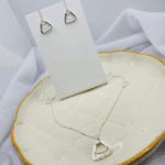 Conjunto Prata 925 Feminino com Pingente Triangular Vazado