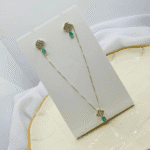 Conjunto Feminino Prata 925 Gota Verde