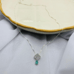 Conjunto Feminino Prata 925 Gota Verde - Imagem 3