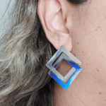 Brinco Duplo Losango em Aço Inox - Imagem 3