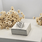 Anel em Aço Geométrico Listrado - Imagem 2