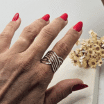 Anel em Aço Geométrico Listrado - Imagem 3