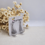 Brinco Gota Vazado em Aço Inox Brilhante - Imagem 2