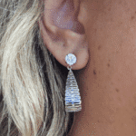 Brinco Gota Vazado em Aço Inox Brilhante - Imagem 3