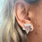 Brinco Flor Estrela em Aço Prata - Imagem 3