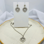 Conjunto Coração Duplo em Aço Inox