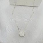 Colar Feminino Prata 925 com Pingente Redondo Brilhante