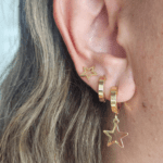 Trio de Brincos Estrela Dourada em Aço Inoxidável - Imagem 3