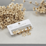 Trio de Brincos Estrela Dourada em Aço Inoxidável - Imagem 2