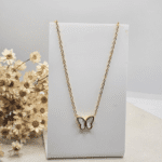 Colar Borboleta Minimalista Aço Inox Dourado - Imagem 2