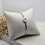 Pulseira Aço Inox Prata Olho Grego - Imagem 2