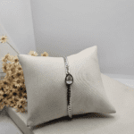 Pulseira Aço Inox Prata com Pedra Gota - Imagem 3