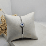 Pulseira Aço Inox Prata Olho Grego