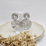 Brinco Aço Inox Espiral Duplo Dourado ou Prata - Imagem 3