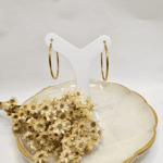 Brinco Argola Aço Inox Dourado Liso Clássico