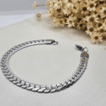 Pulseira Dupla Aço Inox Grumet 21cm Prata