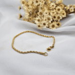 Pulseira Trançada em Aço Inox Dourado com Fecho Lagosta