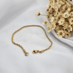 Pulseira Trançada em Aço Inox Dourado com Fecho Lagosta - Imagem 2