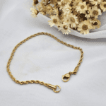 Pulseira Trançada em Aço Inox Dourado com Fecho Lagosta - Imagem 3