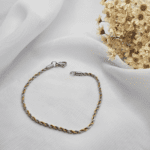 Pulseira Trançada Bicolor em Aço Inox Dourado e Prata com Fecho Lagosta - Imagem 2