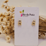 Brinco Sapo Pequeno com Ponto de Luz – Folheado a Ouro