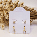 Kit 2 Pares de Brincos Ponto de Luz e Coração – Folheado a Ouro