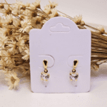 Brinco Coração Cristal Pendente – Folheado a Ouro