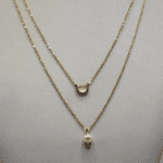 Colar Duplo Folheado a Ouro com Pingente Meia Lua e Pérola Sintética - Imagem 2