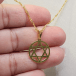 Cordão Folheado a Ouro com Pingente Estrela de Seis Pontas Vazado - Imagem 2