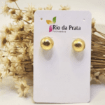 Brinco Bolinha Fosca Dourada - Folheado a Ouro