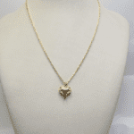 Cordão Folheado a Ouro com Pingente Coração 3D Liso Minimalista